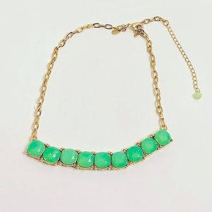 Express Green Gem & Gold Chain Necklace